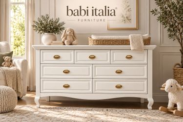 Solid Wood Luxury Dresser | Classic Cream + Brass | Babi Italia