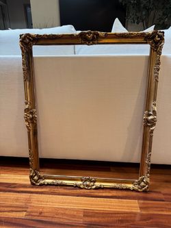 Large Ornate Gold Wood Picture Frame