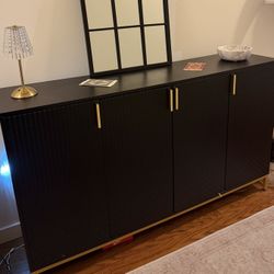 Black And Gold Storage Cabinet 
