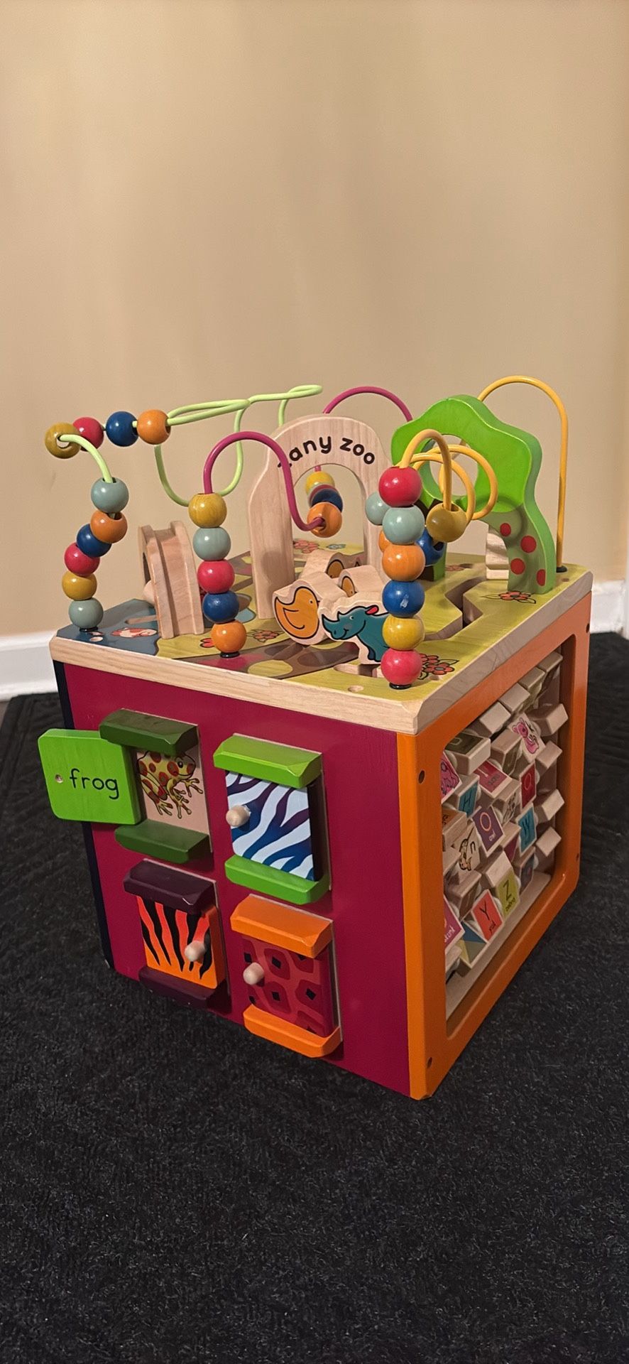 B. toys Wooden Activity Cube - Zany Zoo