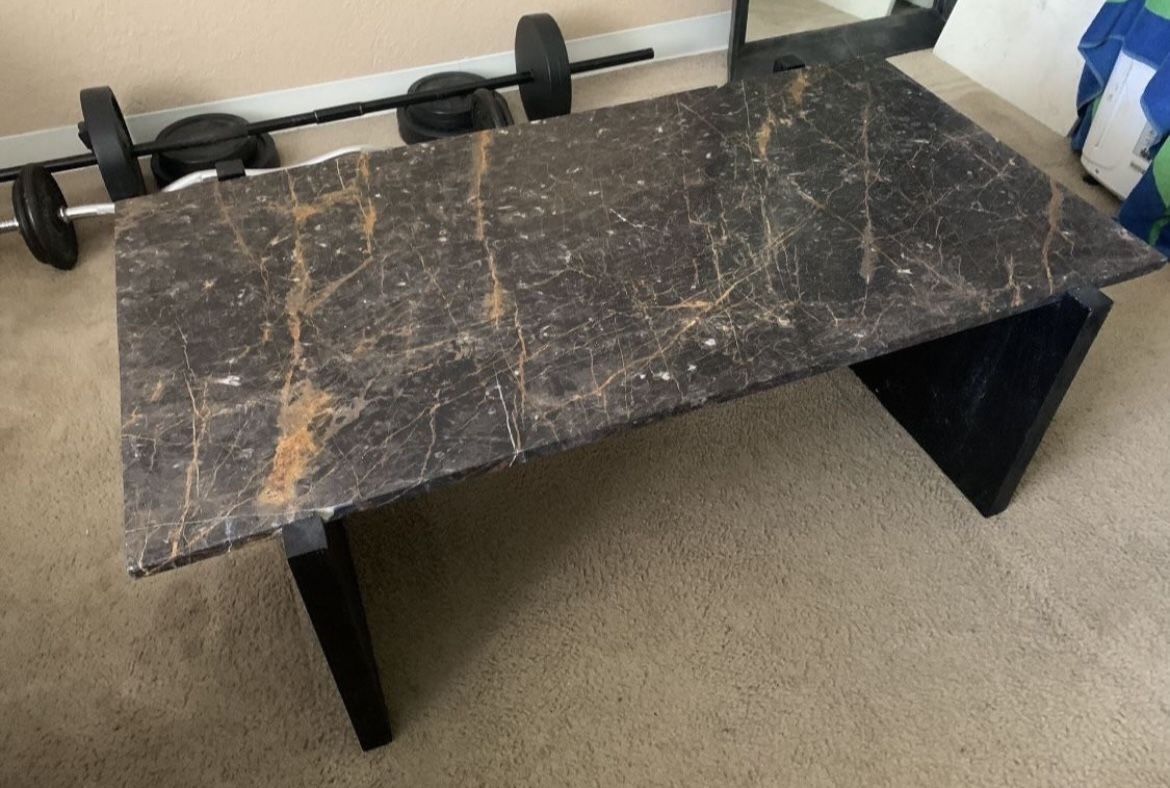 CB2 Brown Marble Coffee Table