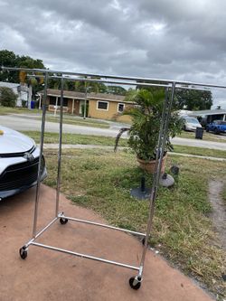 Double clothes rack.  Adjustable height and ends that come out for extra space. 