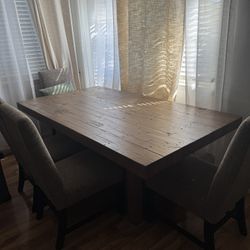 Rustic Wooden Dinning Table Set W/ Chairs 