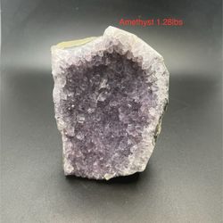 Amethyst Genuine Stone Cut Base Geode Crystal Uruguay 1.28lbs