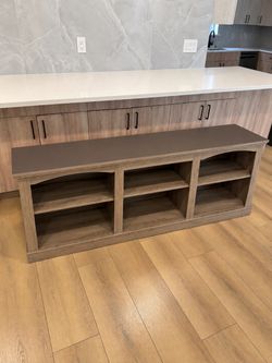 5.10 Ft Wood TV Stand / Media Console with Open Storage Shelves