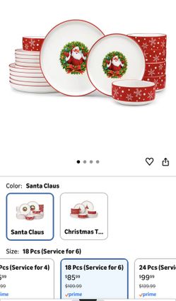 18 Pieces Christmas Porcelain Dinnerware Set for 6
