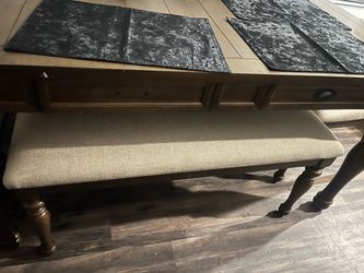 Dining table with 4 chairs & a bench