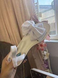 White Bow Sandals