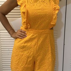 NY&C Yellow Women Romper Dress
