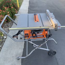 RIDGID 15 AMP 10” PORTABLE CORDED PRO JODSIDE TABLE SAW WITH STAND 