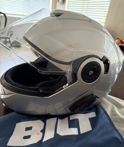BILT Techno 3.0 Modular Bluetooth Motorcycle Helmet Size XL Silver