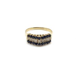14K YG Sapphire Diamond Ring .09ctw EPJ028463