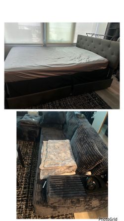 Bed king size and couch