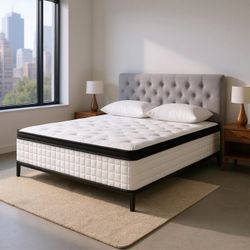 🎄Xmas Sale🎄Homy Casa Luna Queen Mattress Hybrid Memory Foam Bedroom Home Use