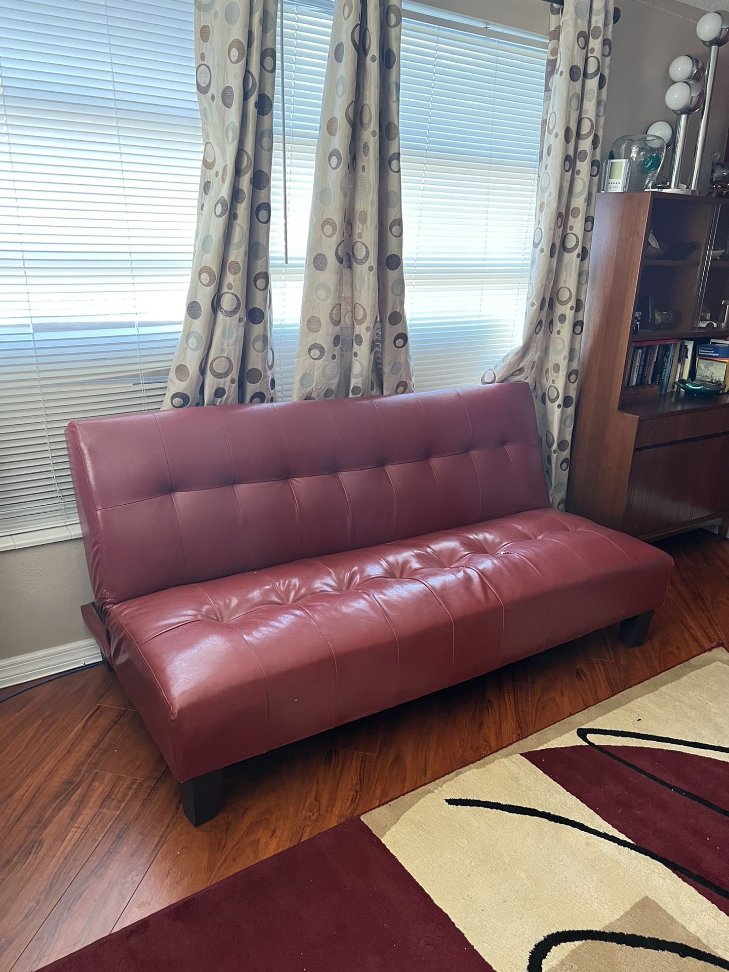 Red Leather Futon