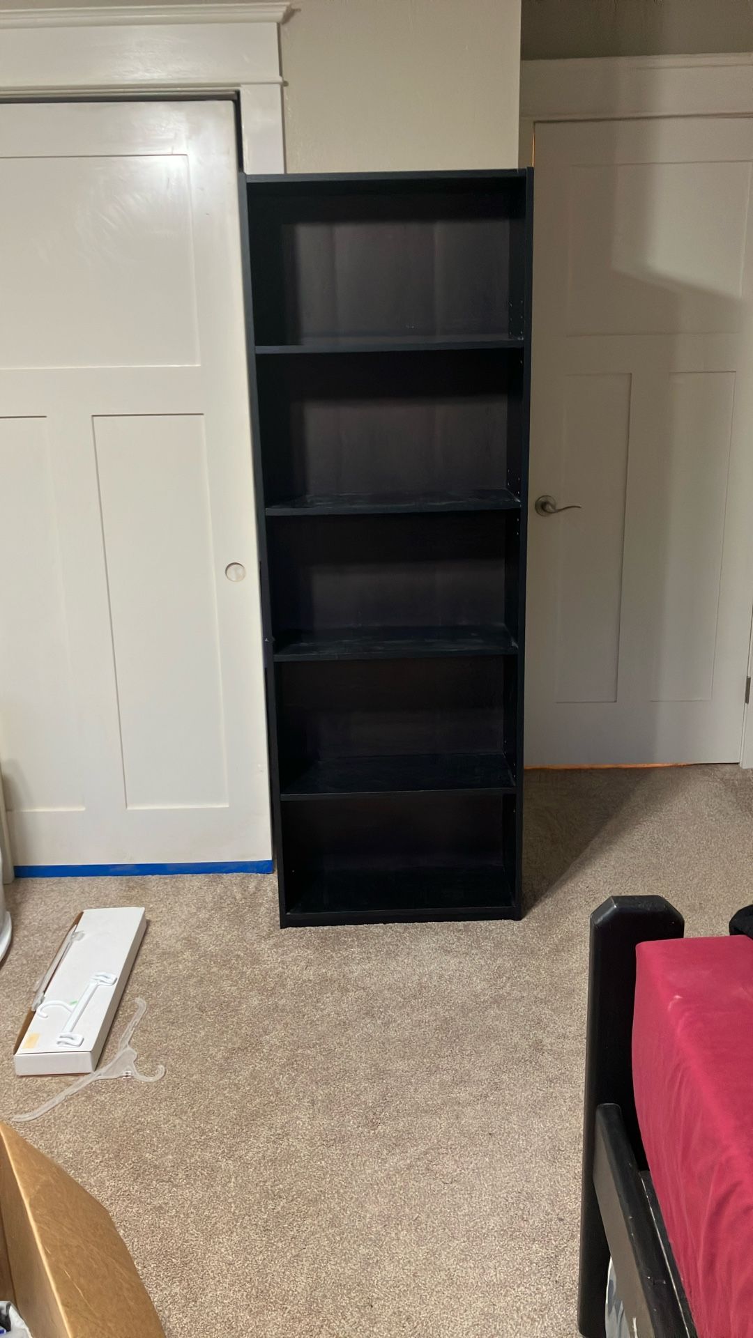 Black Adjustable 5-Shelf Bookcase