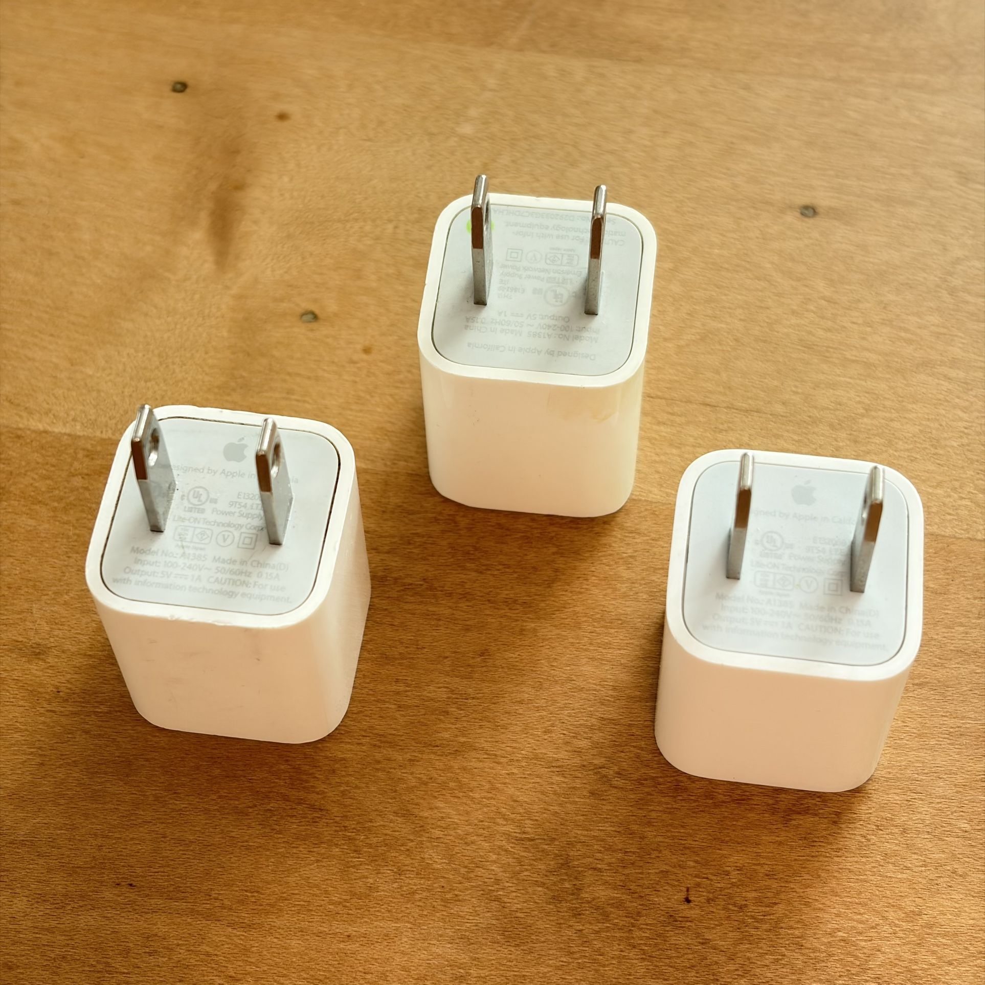 3 Apple USB Power Adapters - OEM - White