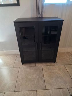 Display Cabinet With Glass Doors & Shelves