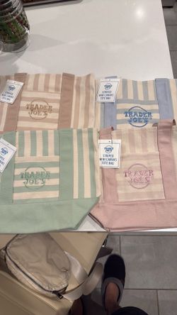 Trader Joe’s Striped Mini Canvas Tote Bag