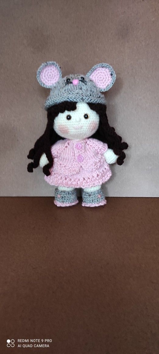 Crocheted Baby Girl. Toy Or Decor