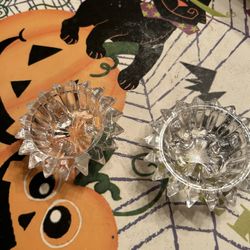 Nice  2 Crystal Candle Holders 