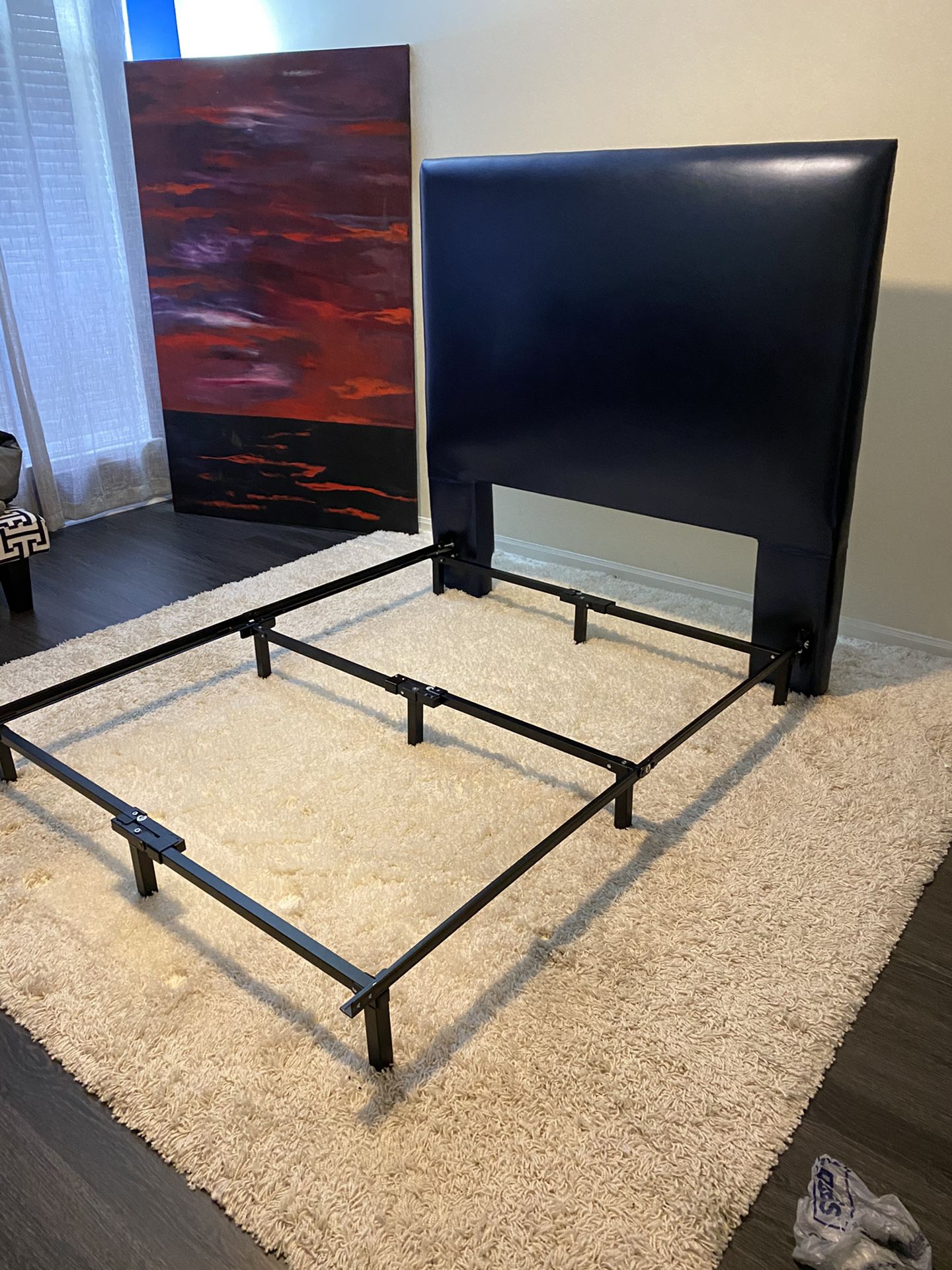 Full Size Headboard & Quality Bed Rail for $50 (for both)