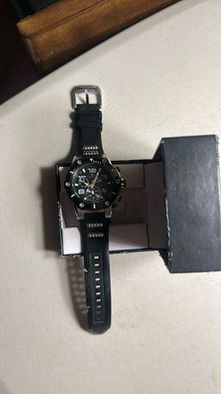 Invicta Chronograph Watch Black Rubber Strap