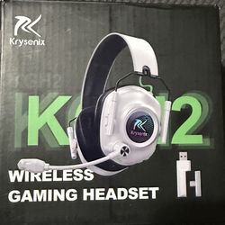 Krysenix KGH2 Wireless Gaming Headset 2.4GHz Bluetooth Noise Cancel Mic –Black