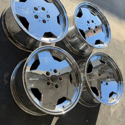 Set of Four AMG AeroI hammer Wheels for Mercedes-Benz 17x8" w/28mm Offset w124 c124 w201  It comes with its original center caps. It holds air. Never 