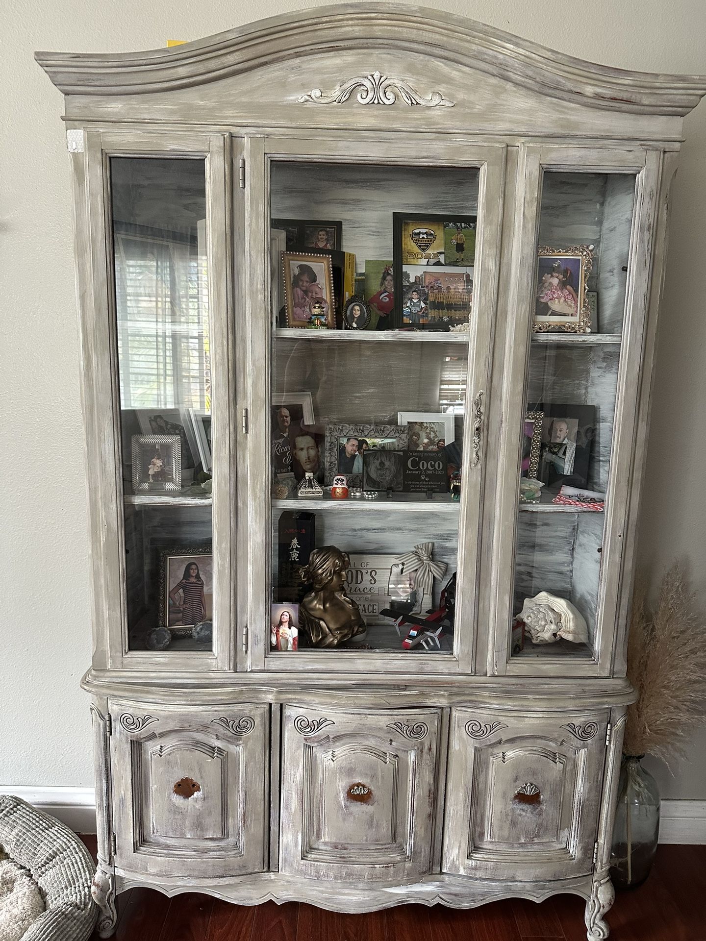 Shabby Chic Hutch China Cabinet 