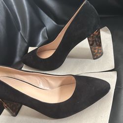 Designer, Suede Black Heels