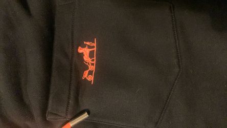 Hermes black sweat pants orange logo