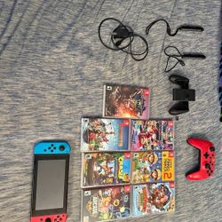 Nintendo switch with games Mario kart donkey Kong