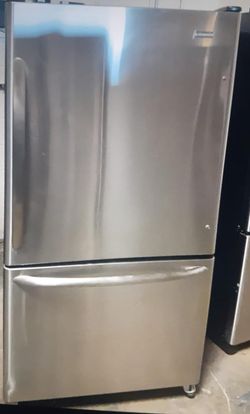 Kitchen Aid Bottom Freezer Stainless Steel Refrigerator Fridge
