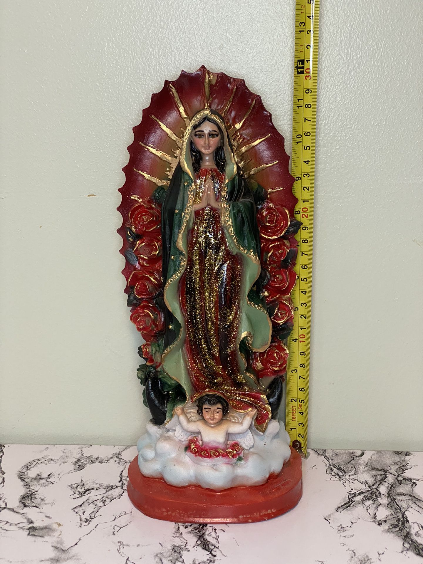  12 Inch Statue Virgen de Guadalupe Virgin of Maria Mexico Catholic