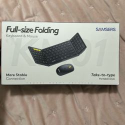 Brand New SAMSERS Full-Size Folding Wireless Keyboard & Mouse Combo
