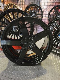 🛞 4 NEW RAVETTI RIMS SIZE 18 GLOSS BLACK OR BLACK MACHINED $740