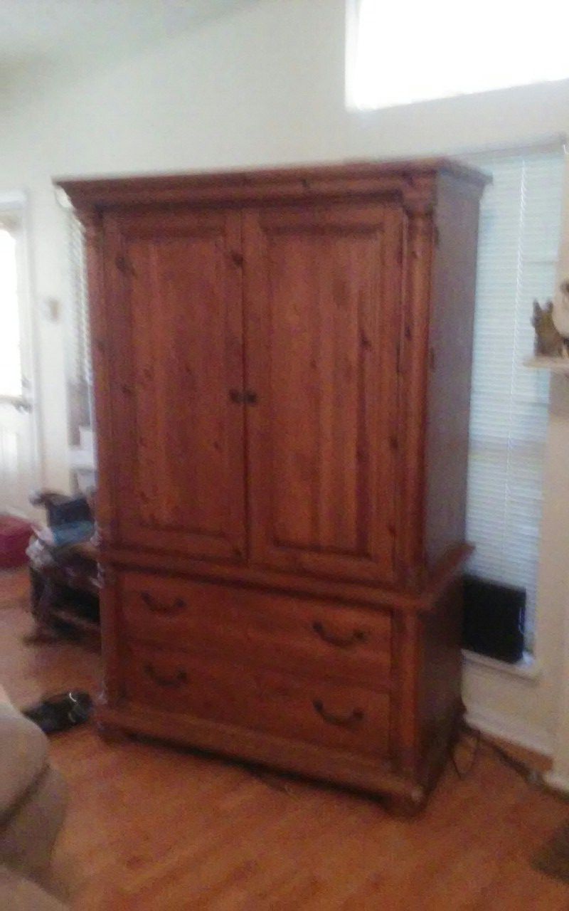 Vintage Solid Wood One piece Heavy Armoire