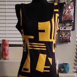 Yellow And Black Bodycon Dress Size Small