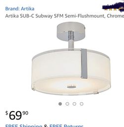 Attila semi-flushmount light led brand new in box retail $69 sale $30