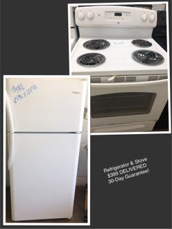 WILL SEPARATE! Frigidaire Refrigerator & GE Stove! Delivery Included!