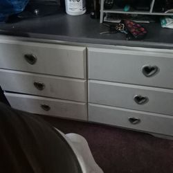 MOVING- NEED GONE! Drk Grey & White Dresser
