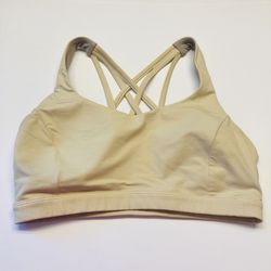 Lululemon Free To Be Serene Light Support Strappy Sport Bra Womens Size 8 Yellow