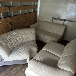 Leather White Sectional Couch