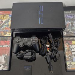 PlayStation 2 Bundle 4 Games + Memory Card Works Great!