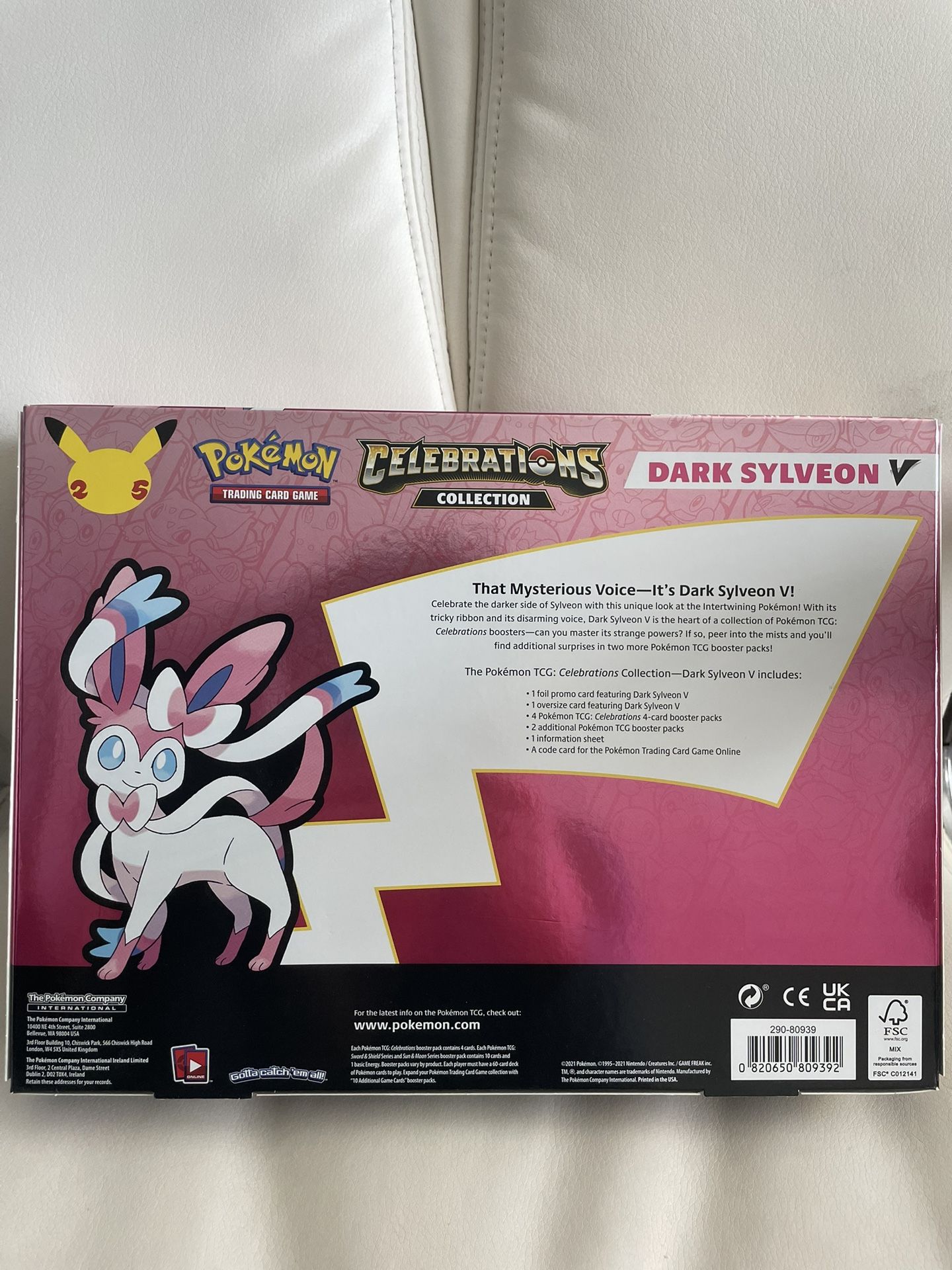 pokémon tcg celebrations dark sylveon v collections booster box Pokemon 25th Celebrations Dark Sylveon V Collection Box