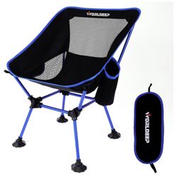 Camping Folding Chair. Supports 400 Pounds With Pockets And Anti-Sinking Feet