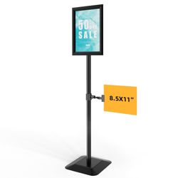 EBLIKI Heavy Duty Adjustable Sign Stand For Display (Black, Standard Base, 11x17inches (1 Pack))