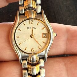 Bulova Ladies Watch Silver Dial Two Tone Bracelet