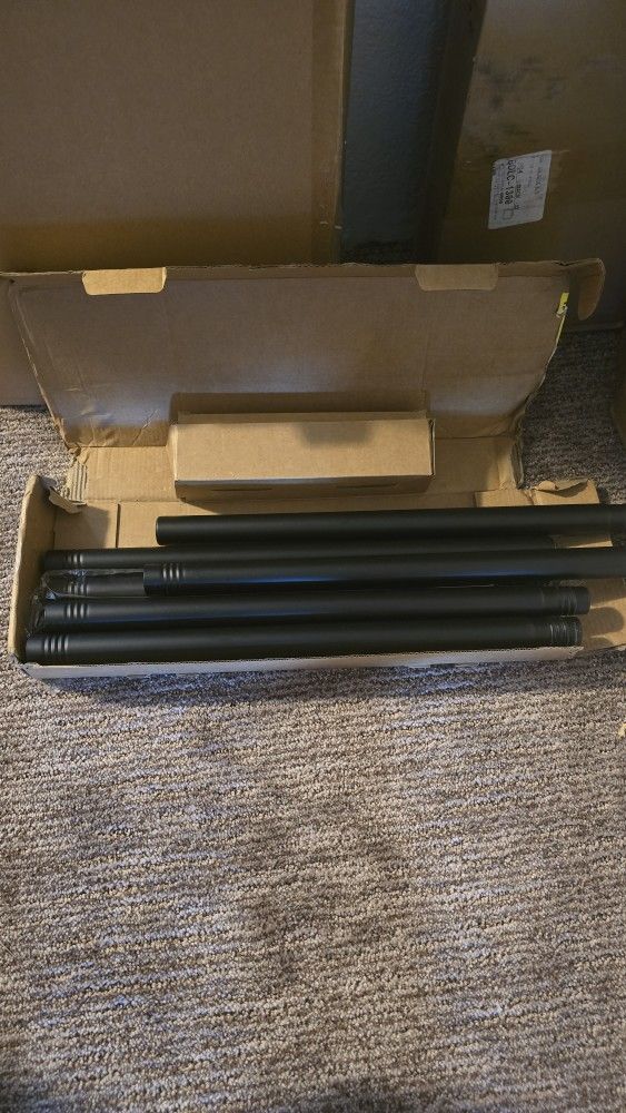 Zeerobee Curtain Rods for Windows 32 to 120, Black Curtain Rod, Adjustable 1 Inch Heavy Duty Outdoor/Indoor Modern Drapery Pole